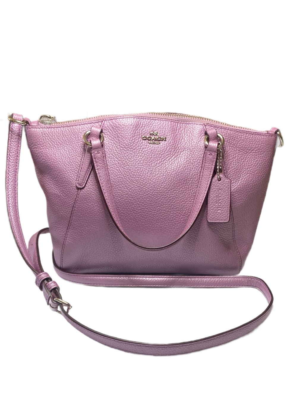 Coach Metallic Lilac Leather Mini
Kelsey Satchel Crossbody Bag F22316